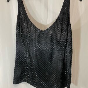 Dana Buchman Black Textured Tank Top
